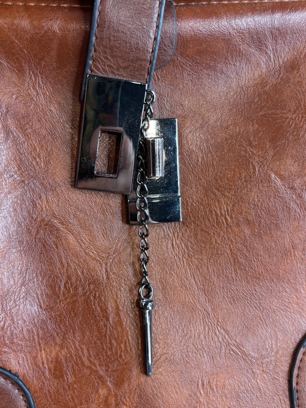 Vintage Inspired Doctor Bag Shape Gun Metal Rivets in Hexagonal Form- Unbranded